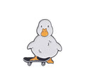 Pin Canard Blanc Skateur