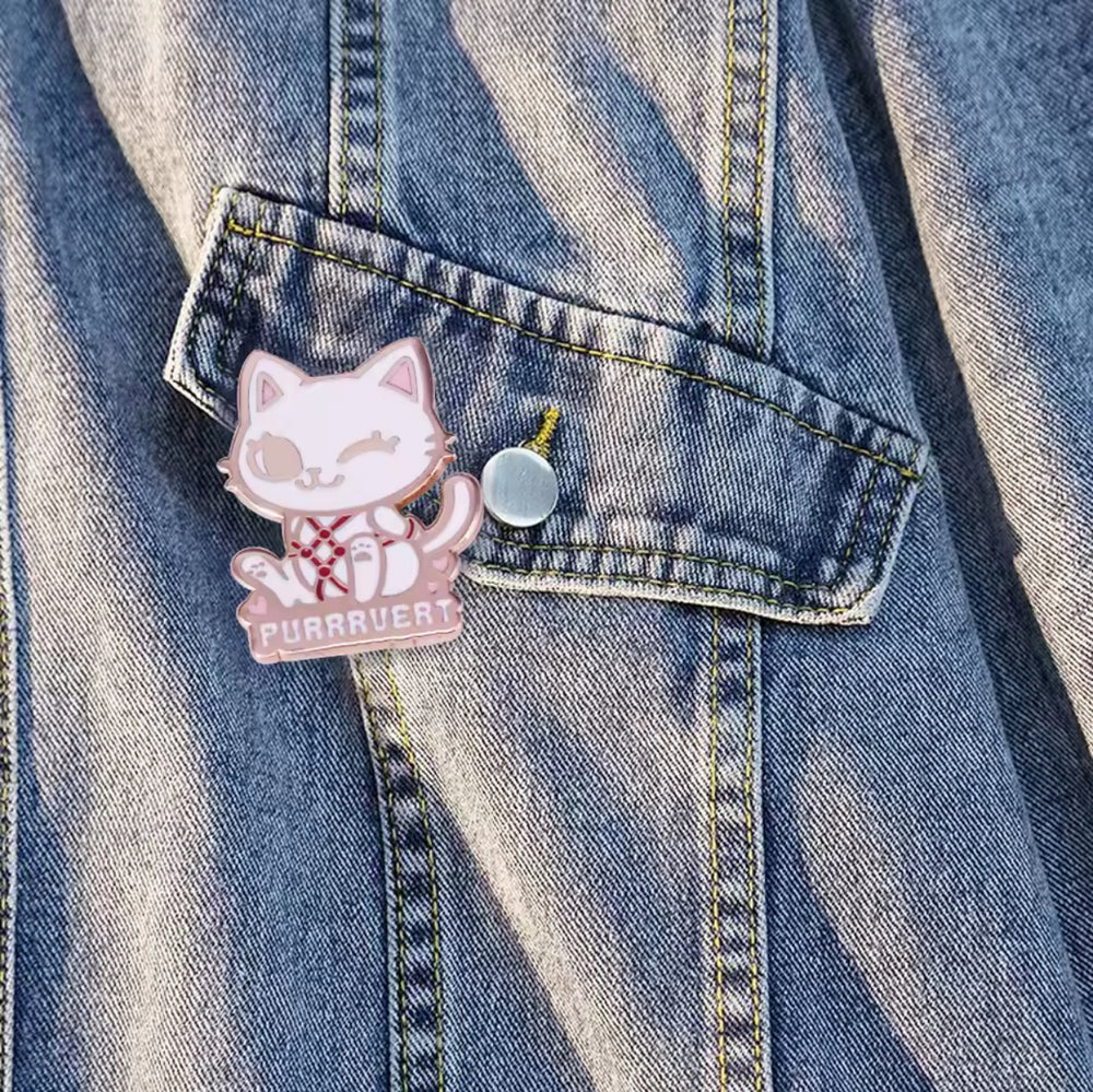 "Purrrvert" Cat Pin