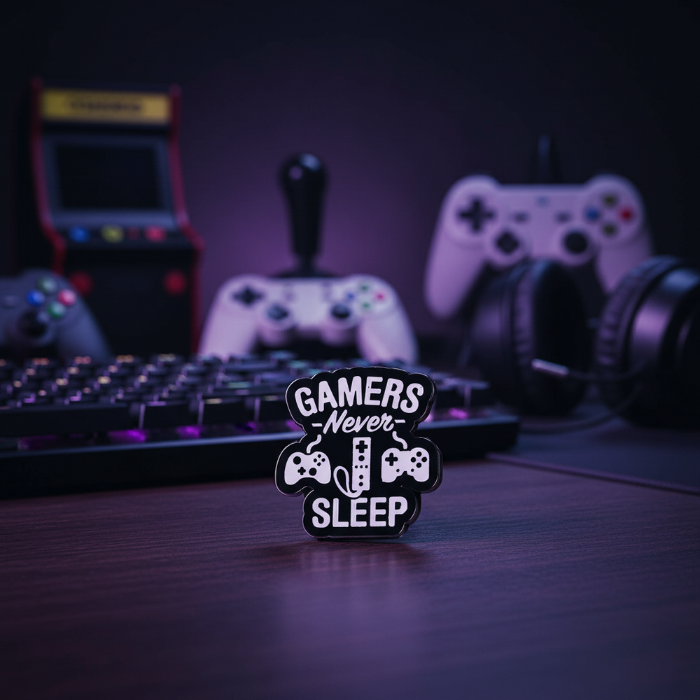 Gamer Never Sleeps Pin