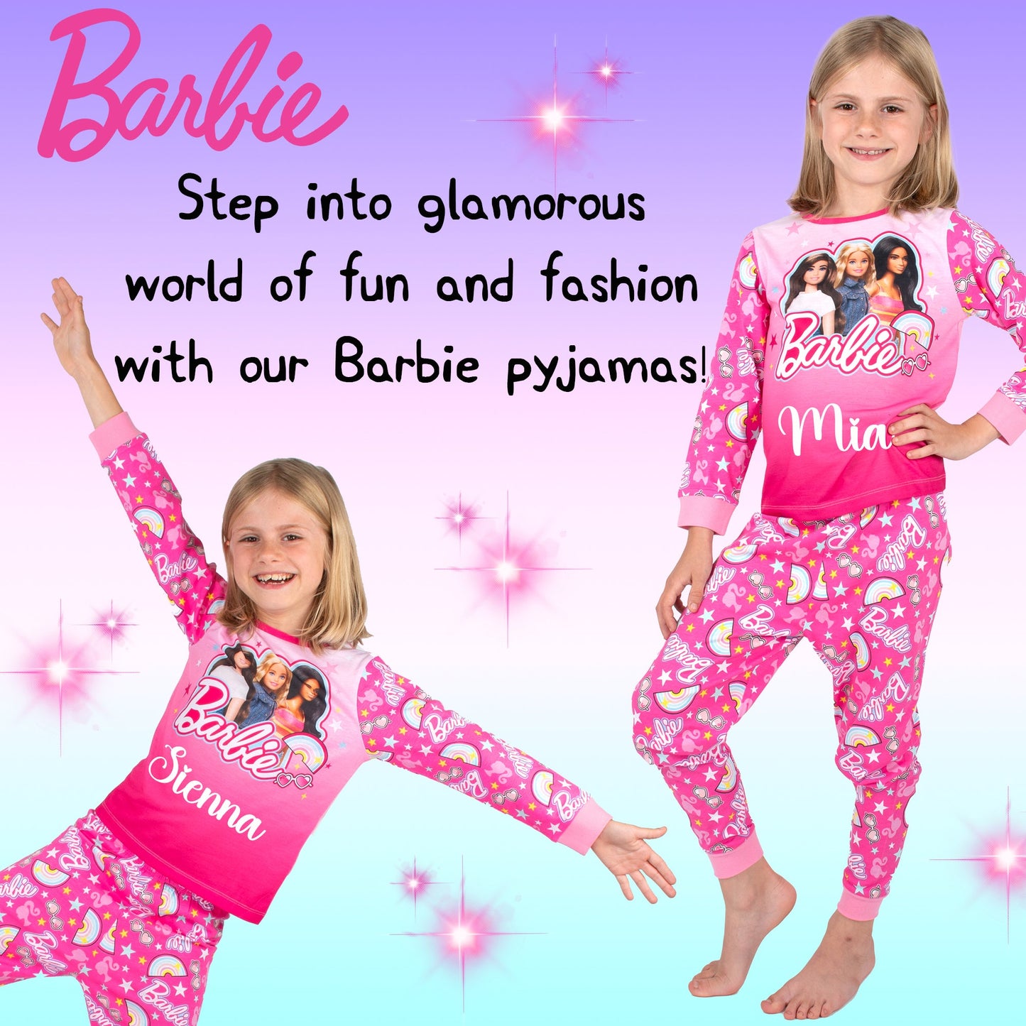 Barbie Personalised Pyjamas - Pink