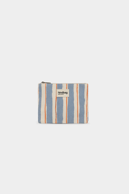 Pochette Lou Rayures Orange et Bleu