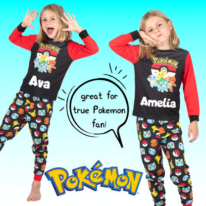 Pokémon – Long Sleeve Pyjamas – 100% Cotton, Soft & Warm Winter PJs