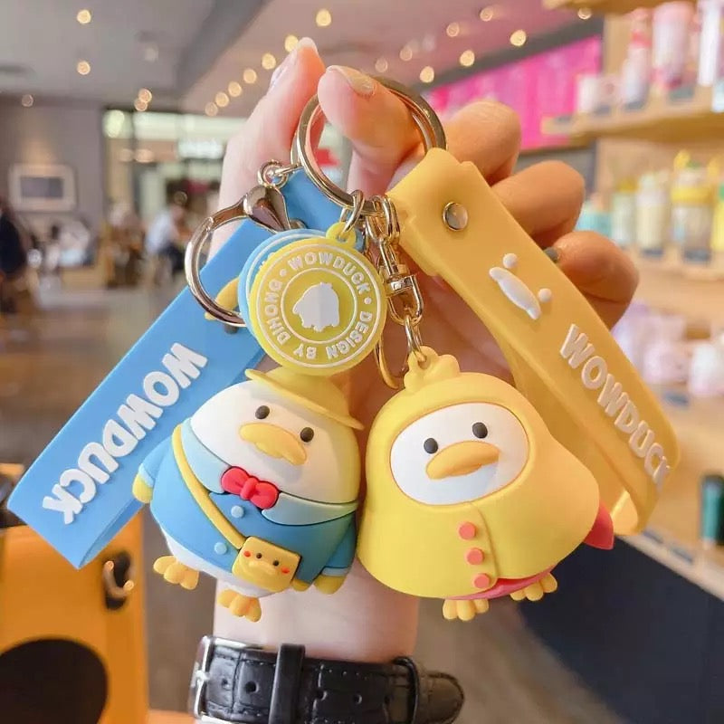 Porte-clés Canard au ciré jaune – PVC et métal