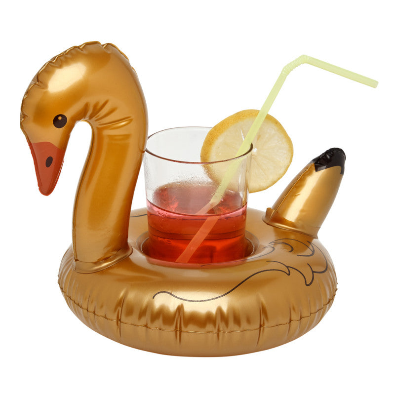 Porte-Gobelet Gonflable Cygne Doré