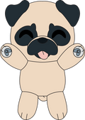 Peluche Pug Splatt – 22,9 cm