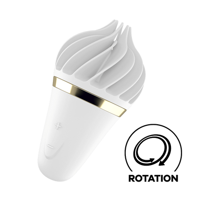 Satisfyer Sweet Treat Spinnator blanc – vue de face (fabricant)