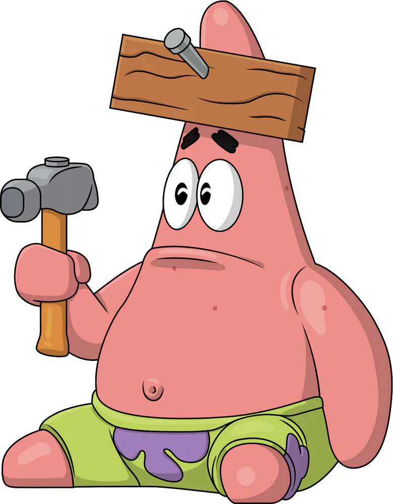 Figurine Patrick avec un clou sur la tête