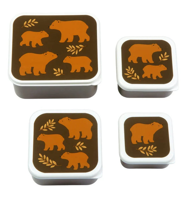 Set van 4 snack- en lunchboxen met berenthema