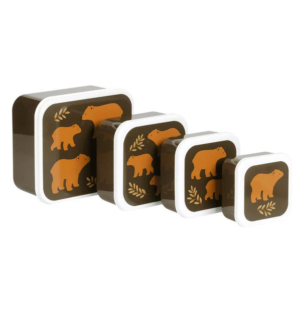 Set van 4 snack- en lunchboxen met berenthema