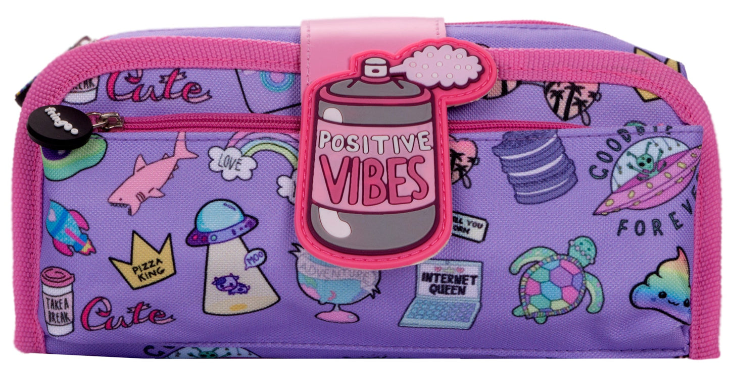Silicone Patch Positive Vibes Pencil Case