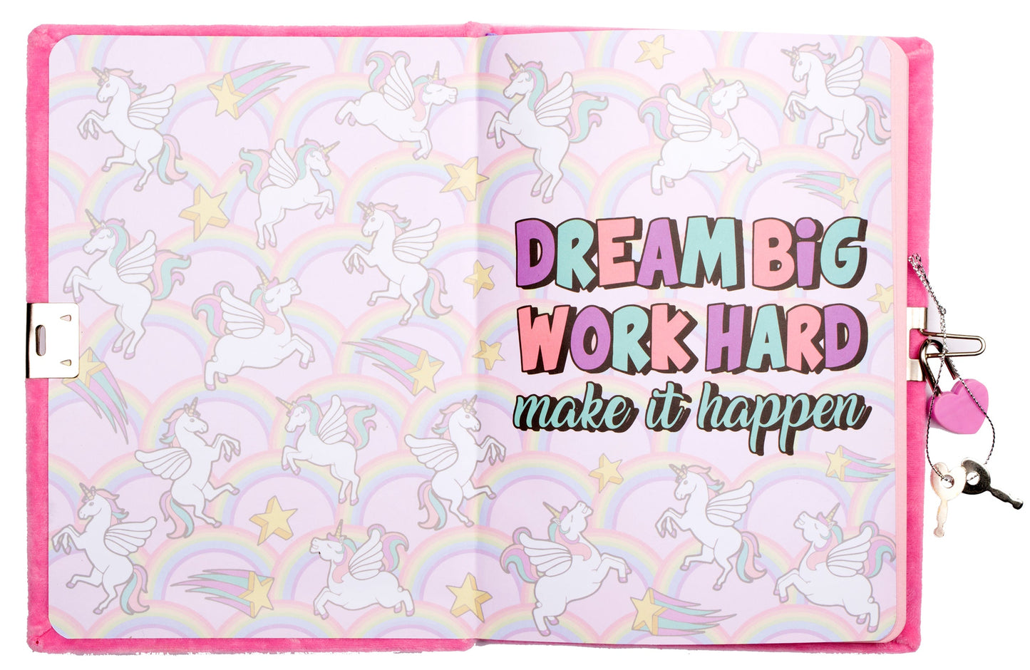 Carnet en peluche – 3D – rose licorne Wings