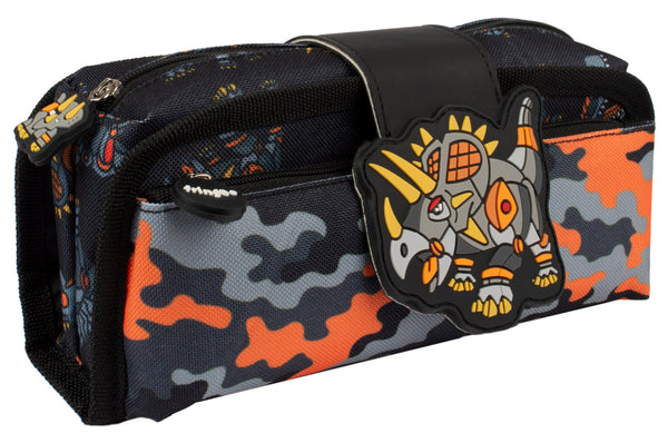 Trousse scolaire avec patch en silicone – dinosaure Robot for | Fringoo UK