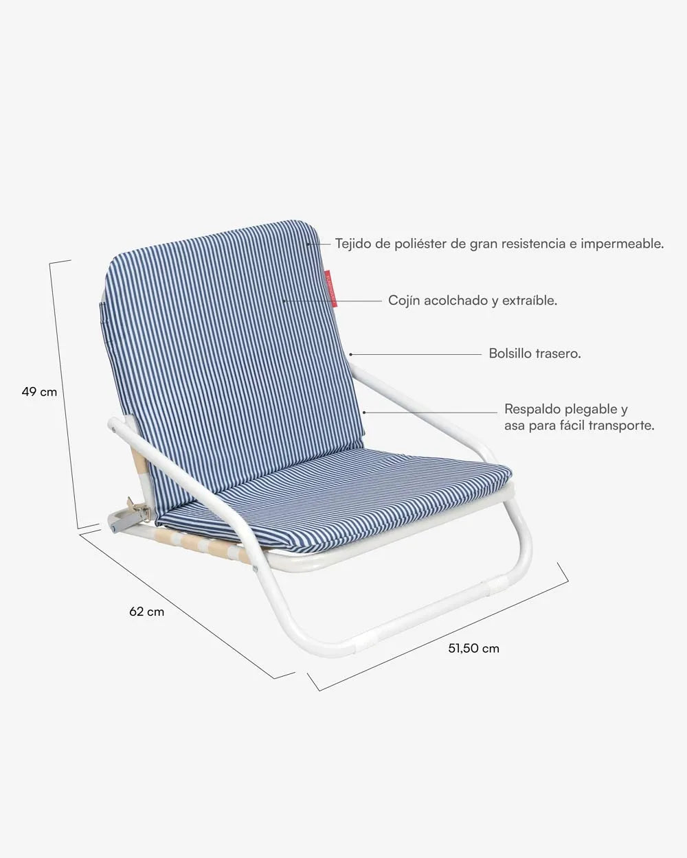 Small blue beach chair - EDEN