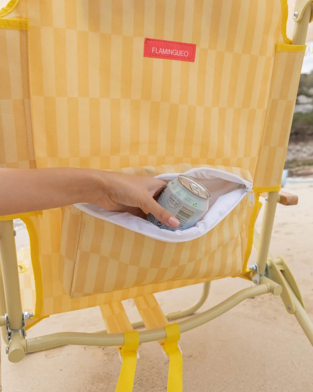 Yellow folding beach chair - ODIN