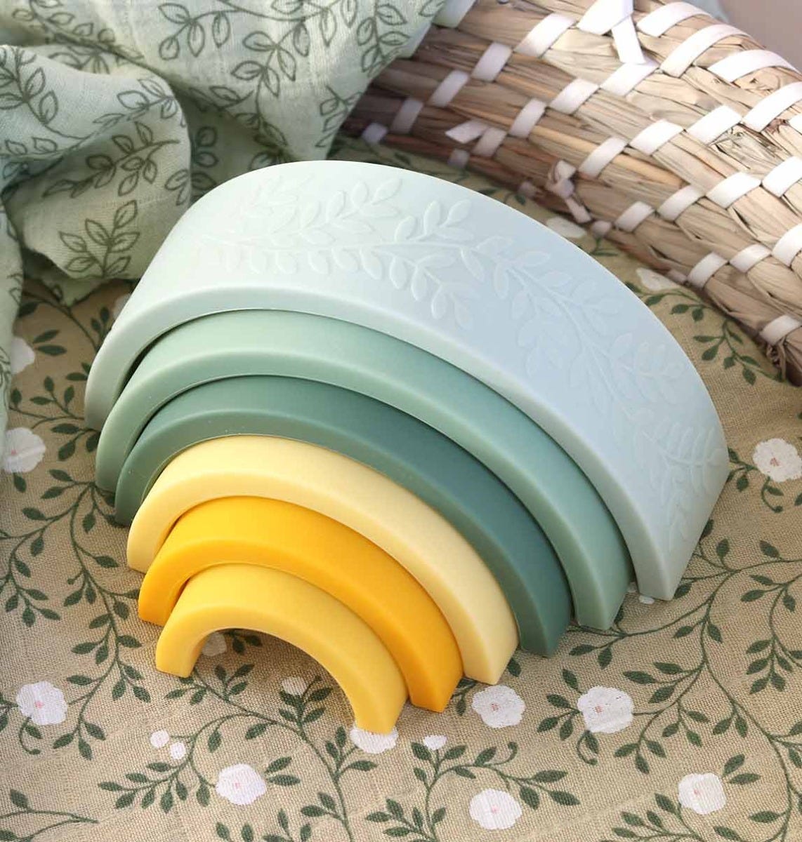 Arc-en-ciel à empiler en silicone - Sauge