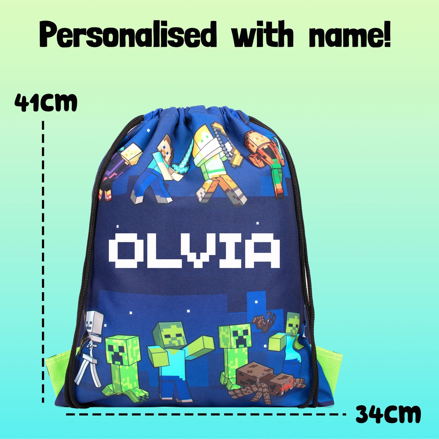 Official Minecraft Minecraft bleu Sac à cordon | enfant PE Sac