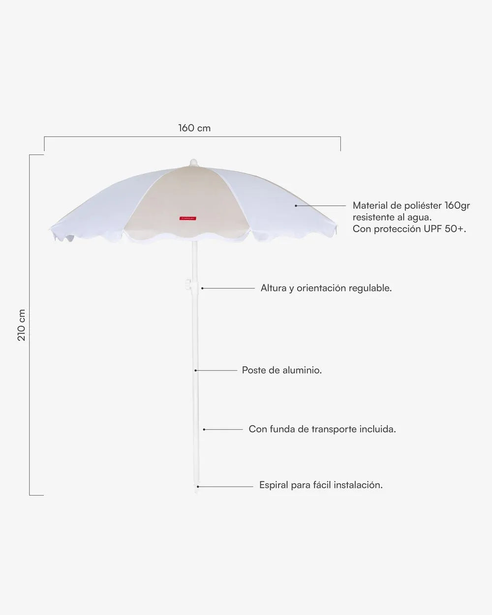 Sombrilla exterior beige - DANIA