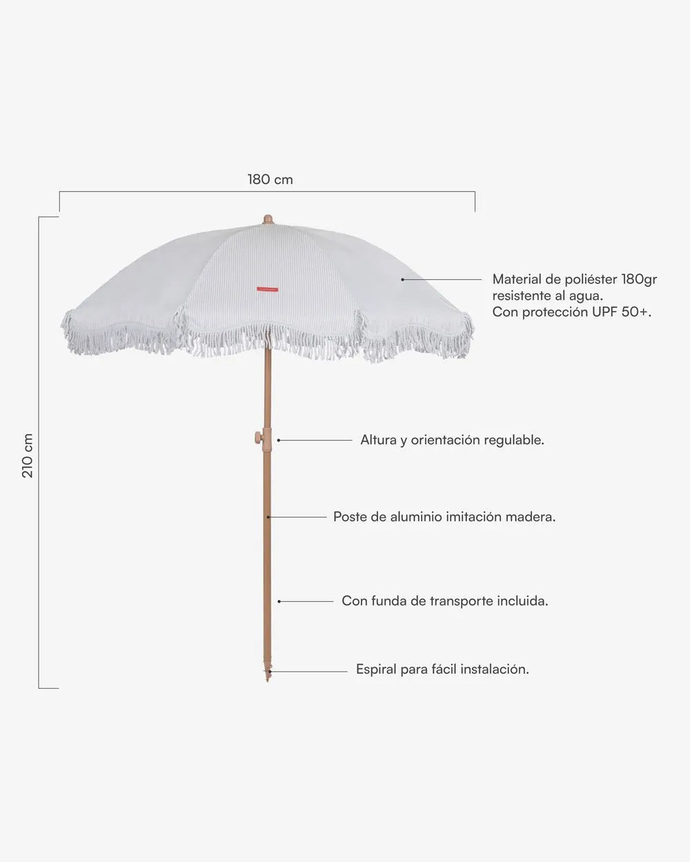 Sombrilla exterior beige - MARION
