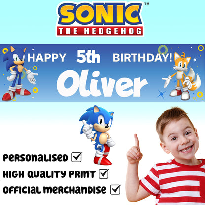 Sonic The Hedgehog Birthday Banner