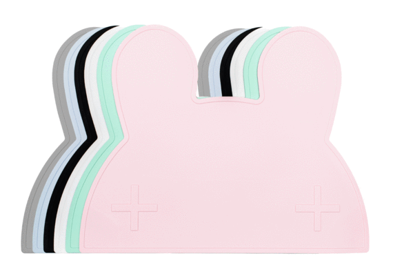 Siliconen placemat met konijnenmotief, mintgroen 