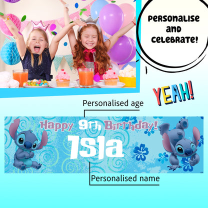 Disney Stitch Birthday Banner fille