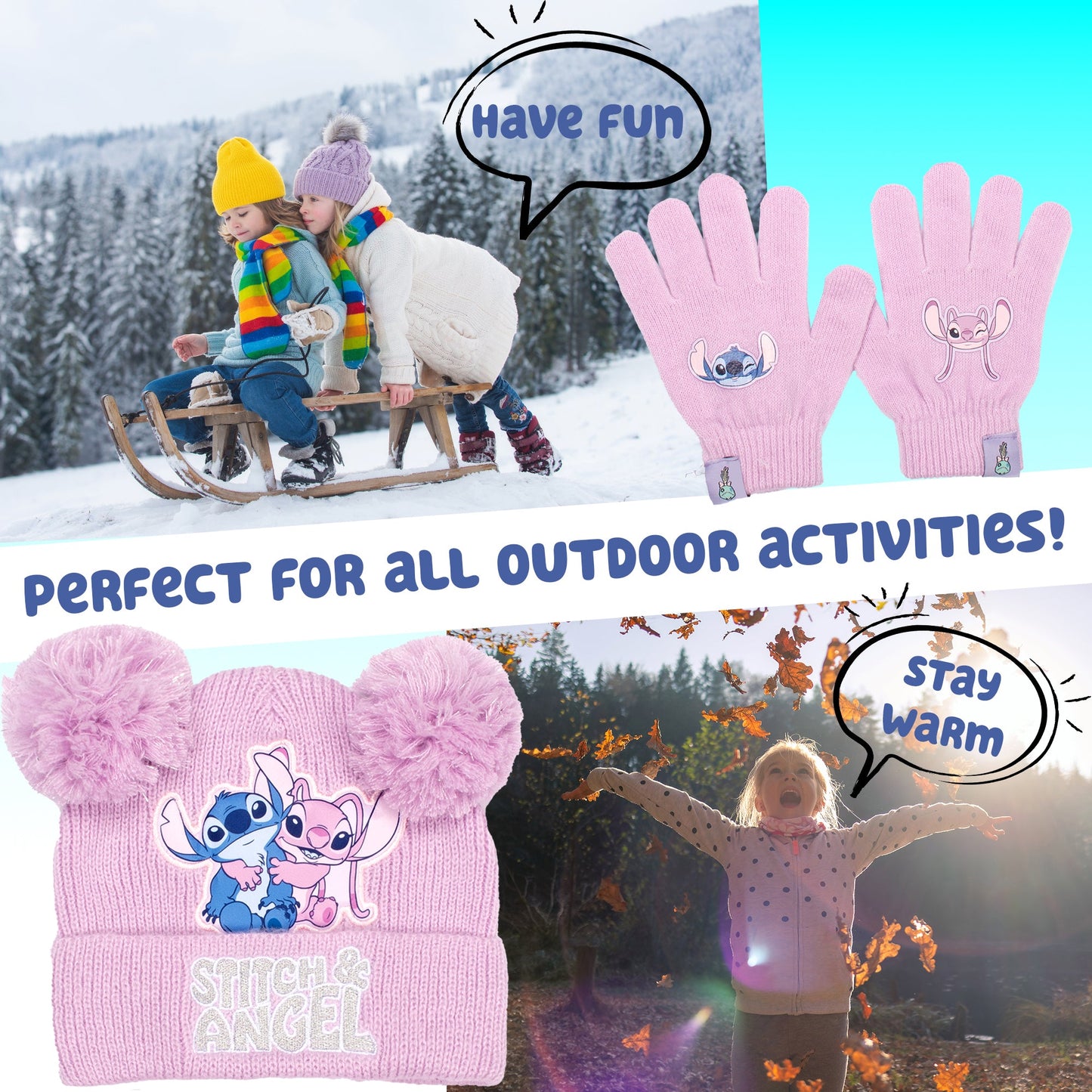Disney Lilo & Stitch Winter Hat & Gloves Set fille