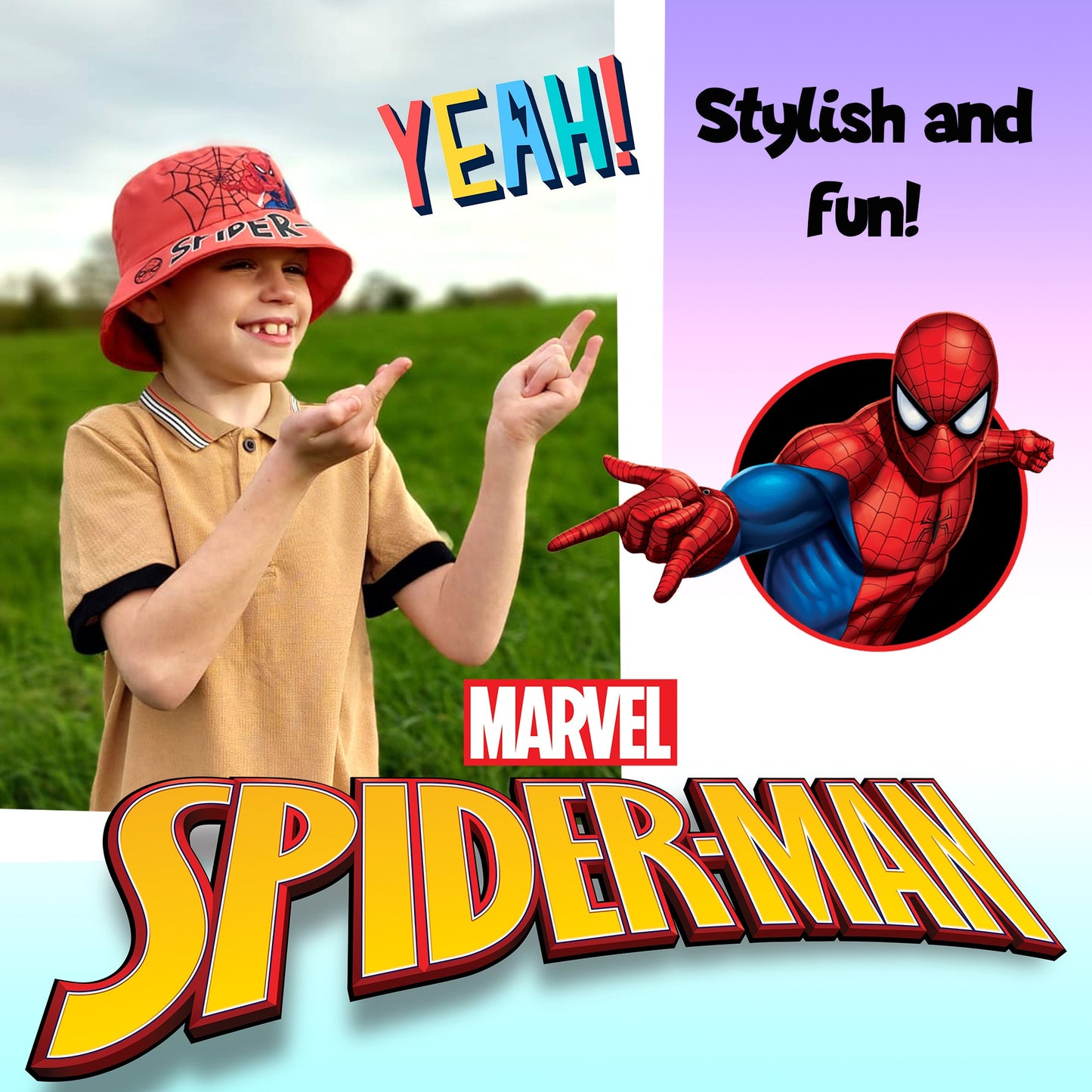 Casquette enfant – Spider-Man rouge Bucket Hat