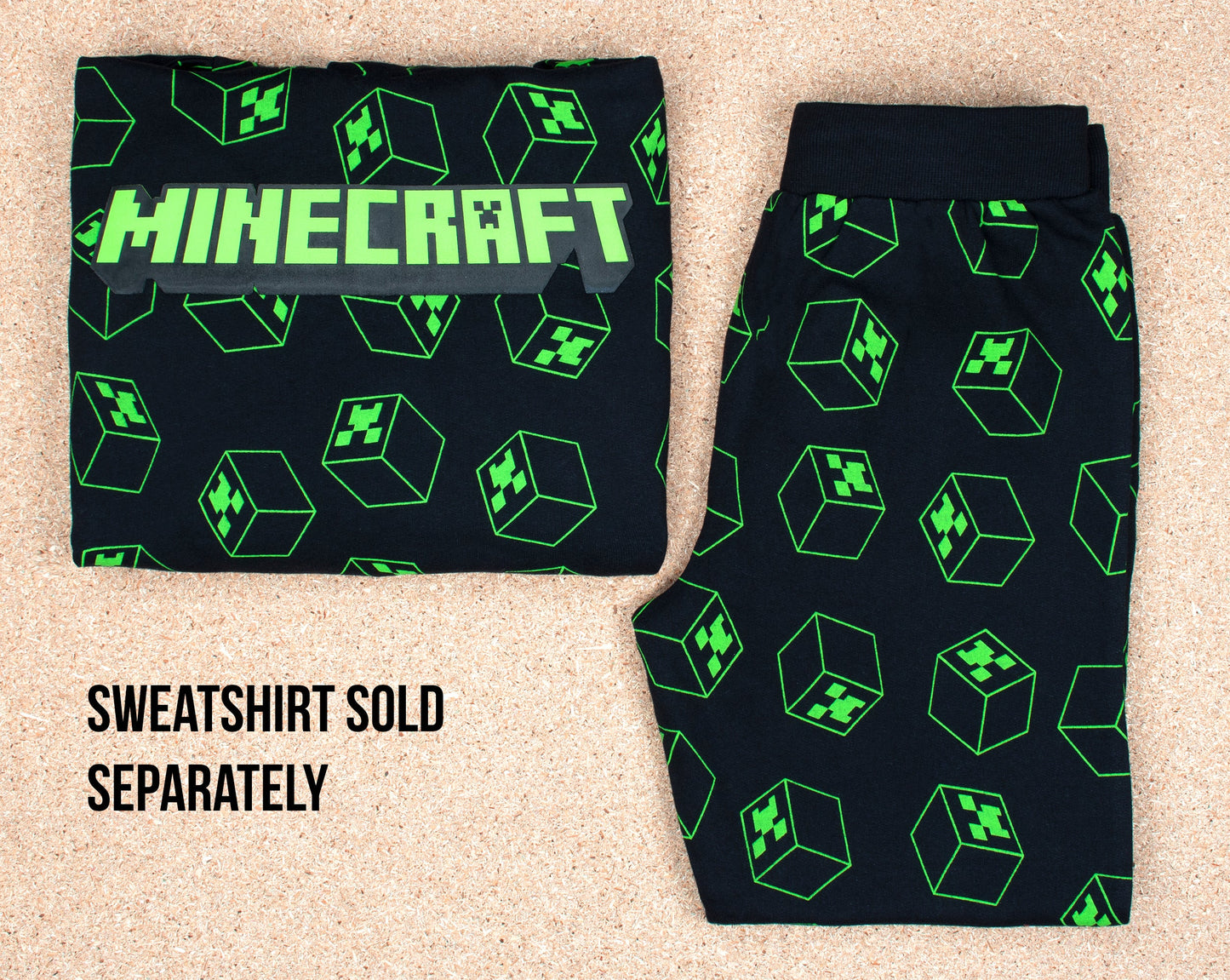 Minecraft Joggers - Black & Green Pattern