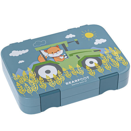 Brotdose Kinder mit Fächern, Lunchbox, Bento box - Traktor