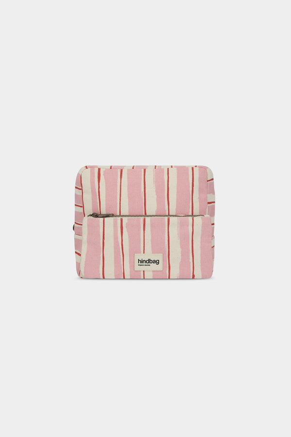 Trousse de toilette XL Alix Rayures Rose et Rouge