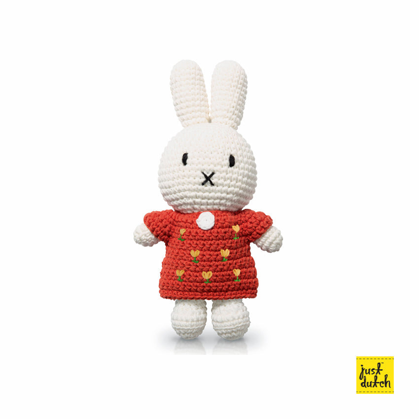 Peluche Miffy - Robe Tulipes Rouge