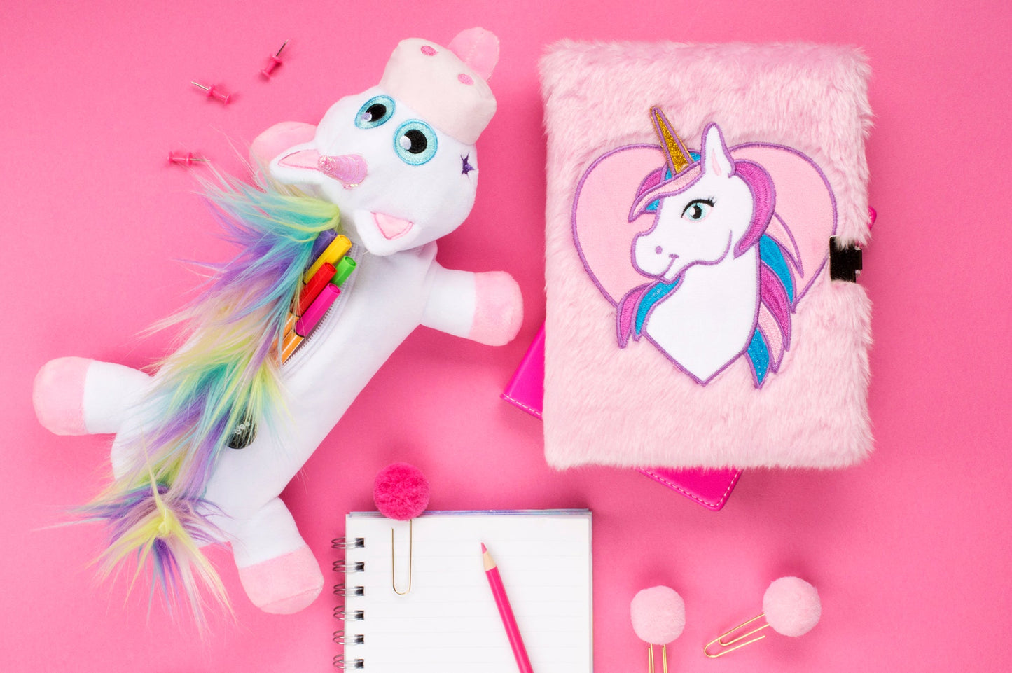 Arc-en-ciel licorne blanc Trousse scolaire