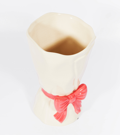 Vase bouquet of bow