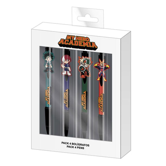 Pack of 4 character ballpoint pens: My Hero Academia
