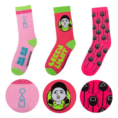 Squid Game pack 3 pairs of socks