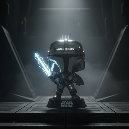 Pop! The Mandalorian met Darksaber (Metallic/Glow)