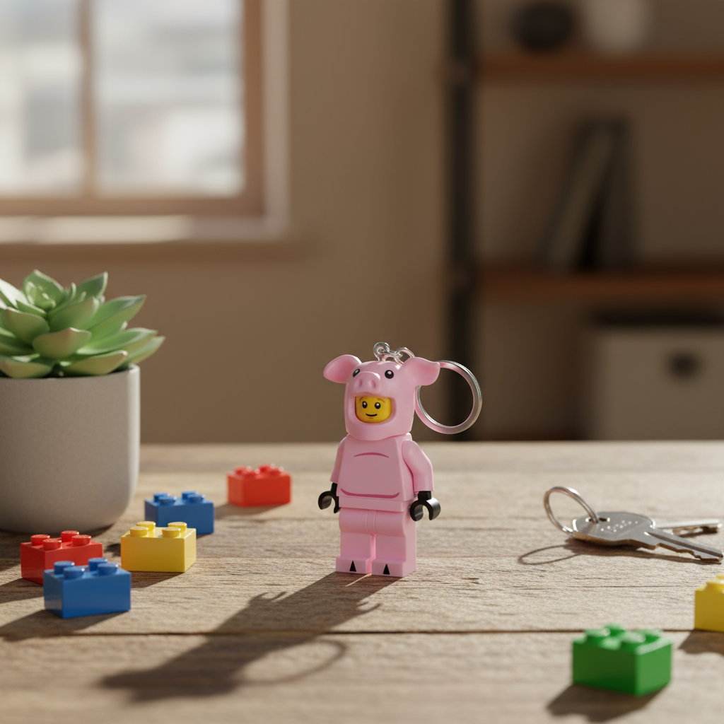 LEGO sleutelhangertje met lichtjes - Varkensmannetje