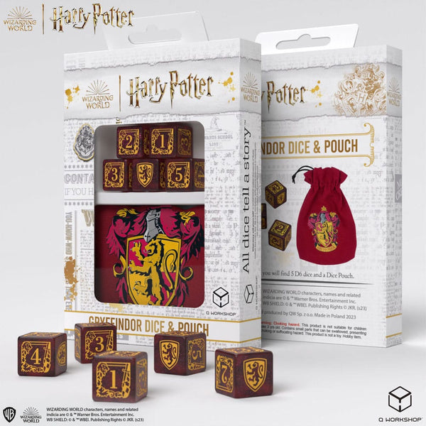 Harry Potter dobbelset met etui - Gryffindor