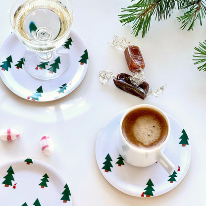 CHRISTMAS FOREST Set of 4 Coasters - 11cm