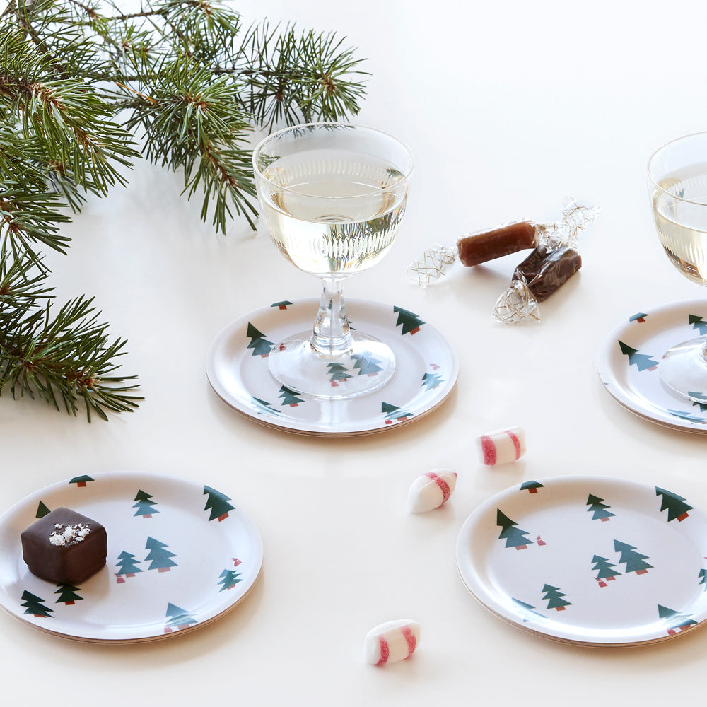CHRISTMAS FOREST Set of 4 Coasters - 11cm