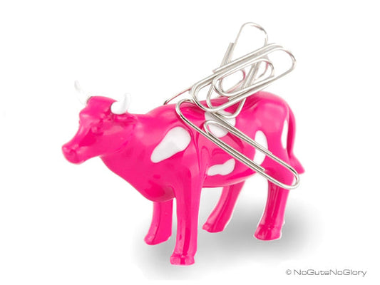 Aimant à trombones Vache Rose Meta[l]morphose | Boutique d'objets cadeaux designs kokochao.com