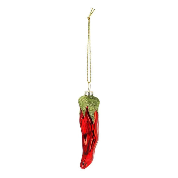 Kerstbal met rode chilipeper