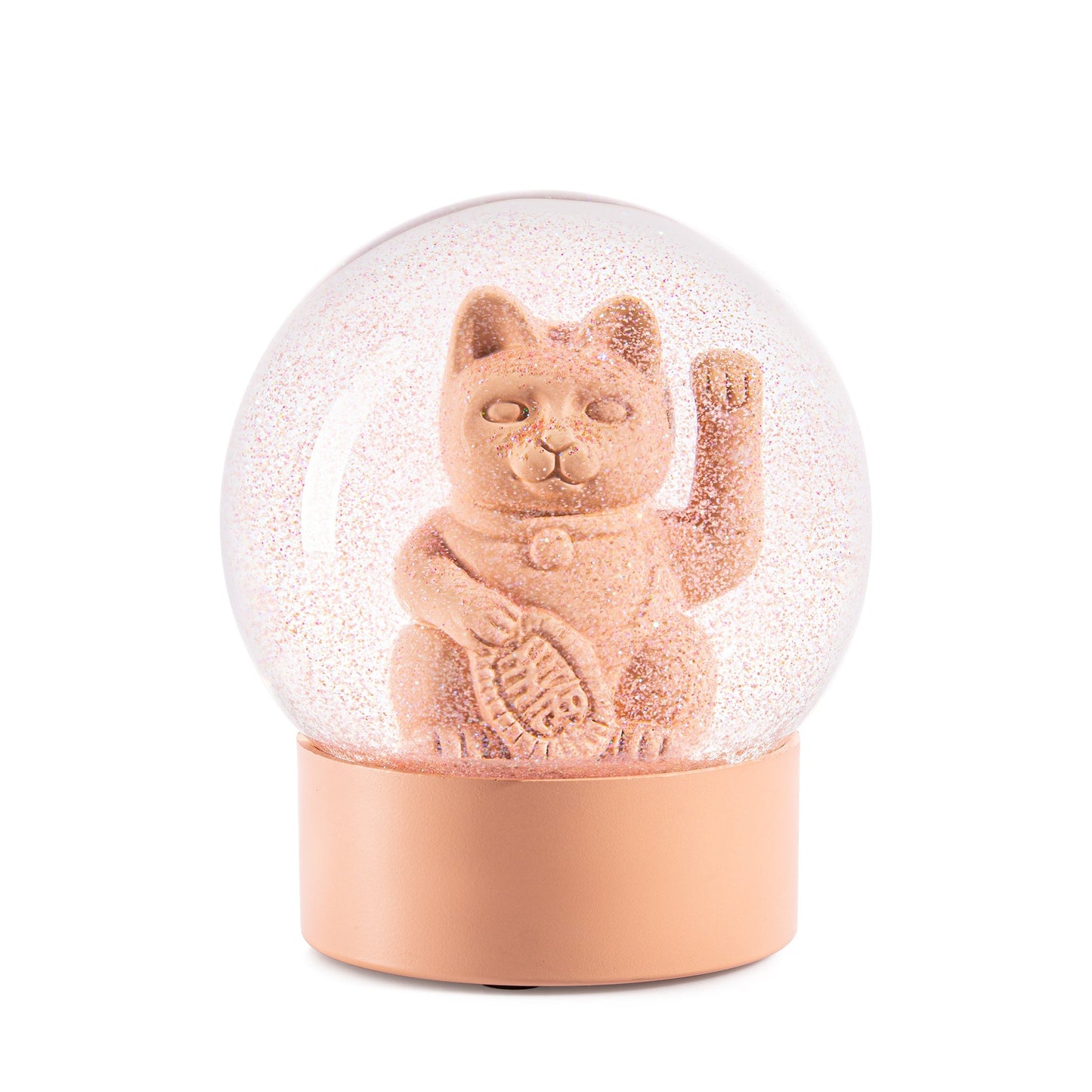 Boule à Neige Chat Chanceux Rose Donkey | Boutique d'objets cadeaux designs kokochao.com