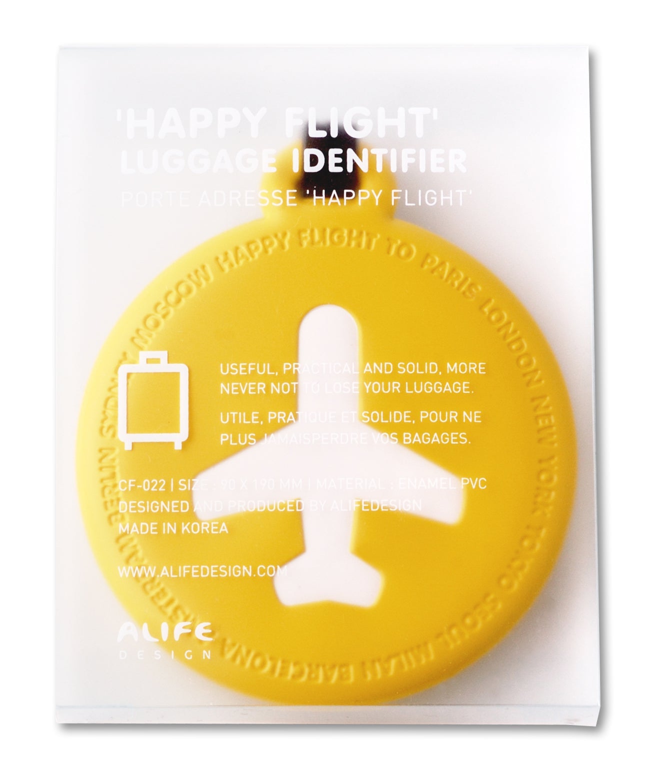 Round luggage label