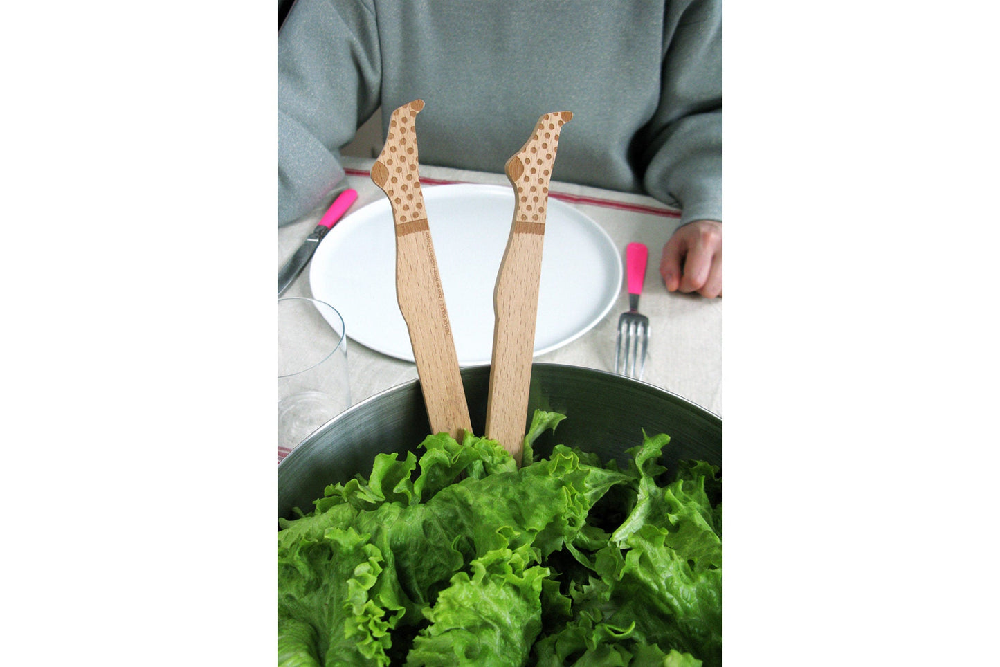 Prawns Salad Servers with Polka Dots