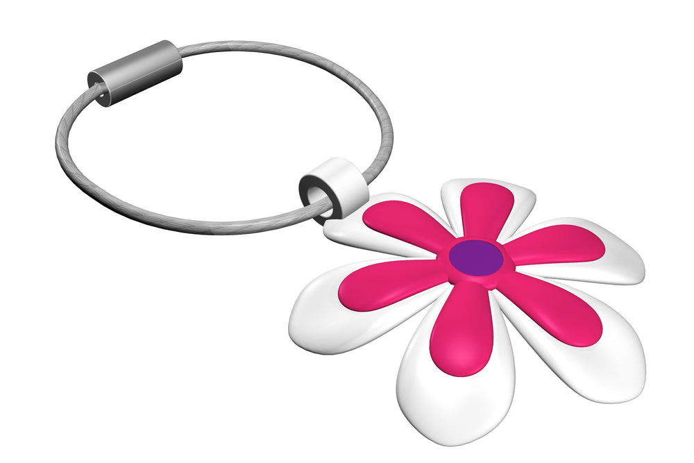 Roze Bloem Sleutelhanger