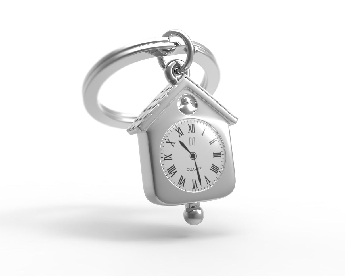 Porte Clés Horloge Argenté