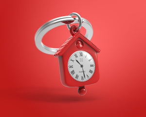 Porte Clés Horloge Rouge