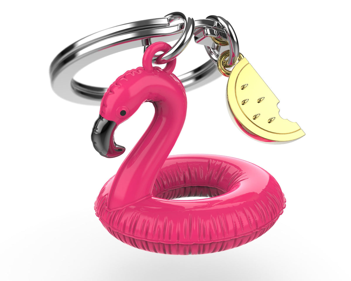 Porte Clés Bouée Flamant Rose