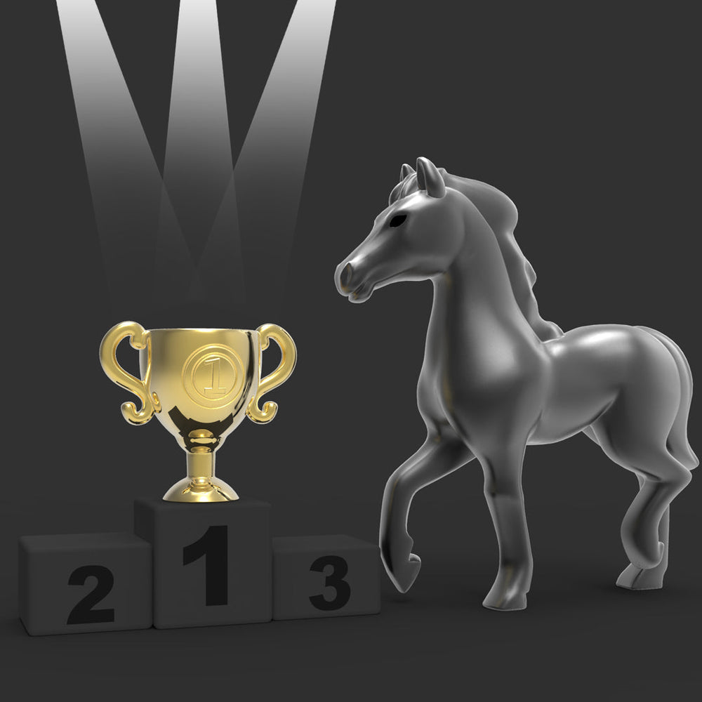 Sleutelhanger Paard de Course Zwart